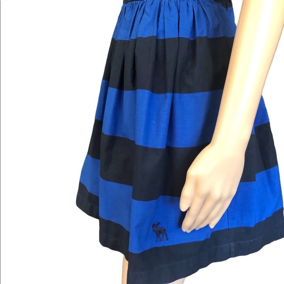 Abercrombie Blue Striped sleeveless tank fit and flare pleated dress size 10 - Picture 4 of 8